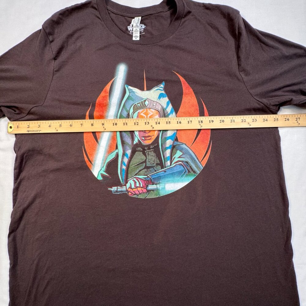 Star Wars Ahsoka Light Sabor Shirt Mens 2XL Brown Cotton Galaxy's Edge - Picture 6 of 12